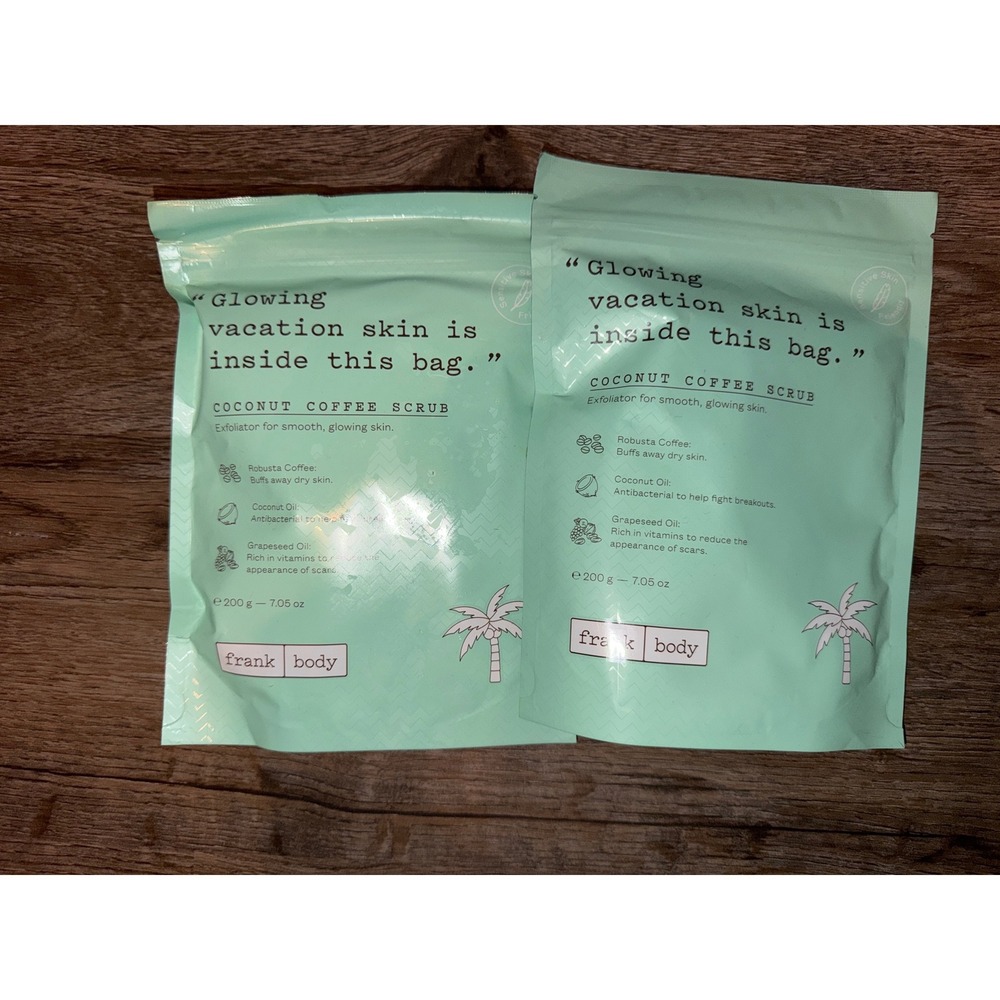 Frank Body Coconut Coffee Scrub Set of 2 Sensitive Skin Friendly Exfoliator Body